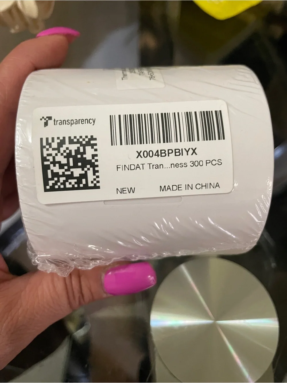 Clear Thermal Labels Vinyl 2 × 3 Inch Self-Adhesive Rectangle Stickers Roll 300p
